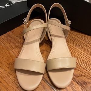SOLD Authentic Coach Beige Leather Sandals Heels 7.5